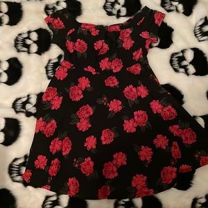 NWT black with roses torrid dress size 1